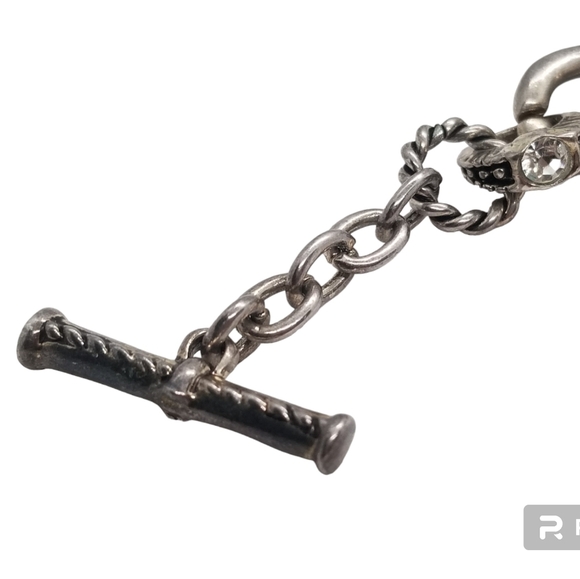 VINTAGE SILVERTONED BLING RINGS CHAIN STYLE BRACELET - Picture 9 of 9
